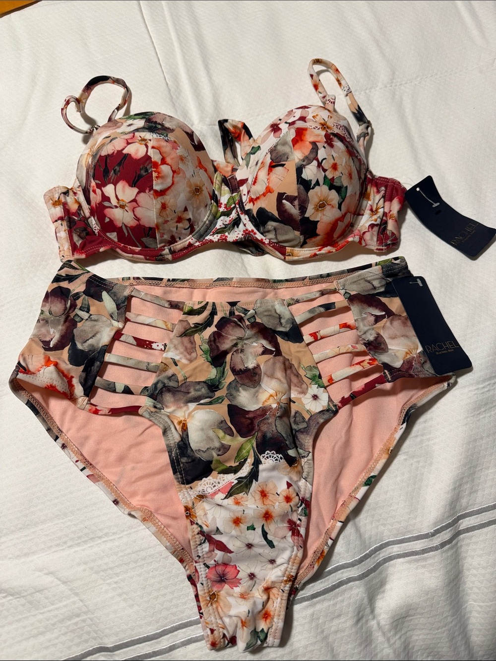 RACHEL Roy Bikini Set in Pink & Multicolor